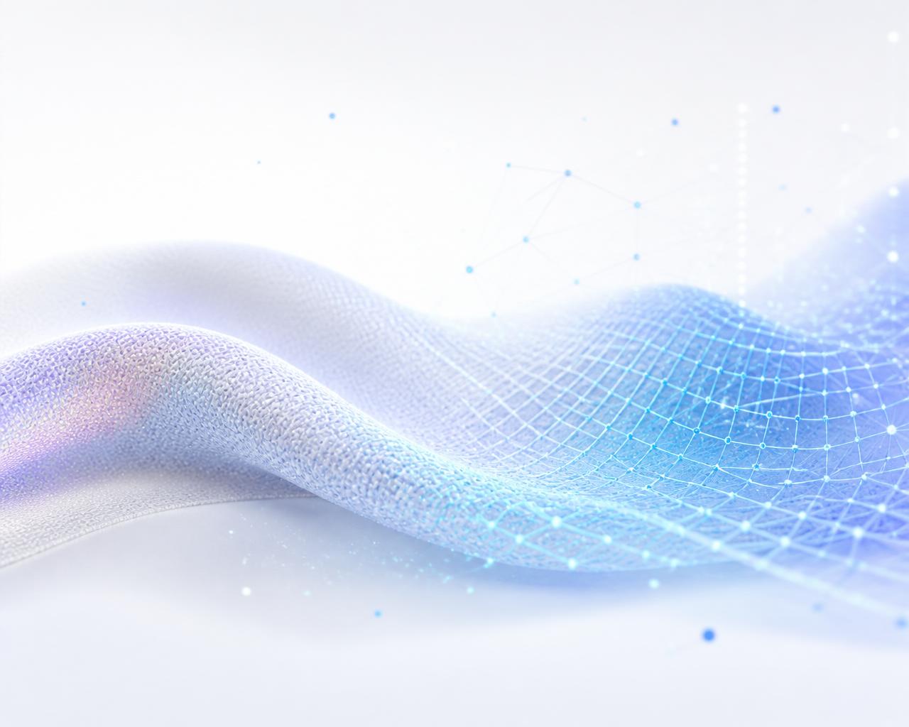 AI-generated visualization of fabric transforming into a digital twin mesh